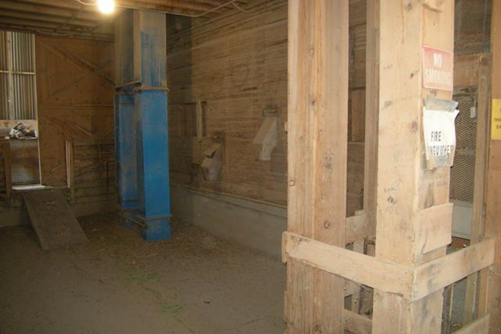 Interior of Grain Elevator in Hazelton, Idaho