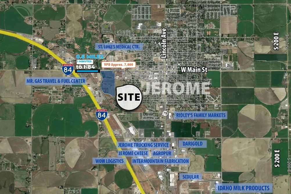 Aerial Map of Jerome, ID