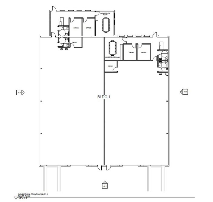 Schematics for Building 1 in Elk Ridge Business Park in Jerome, Idaho