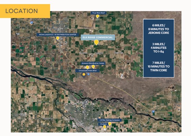 Location of Elk Ridge Business Park in Jerome, Idaho
